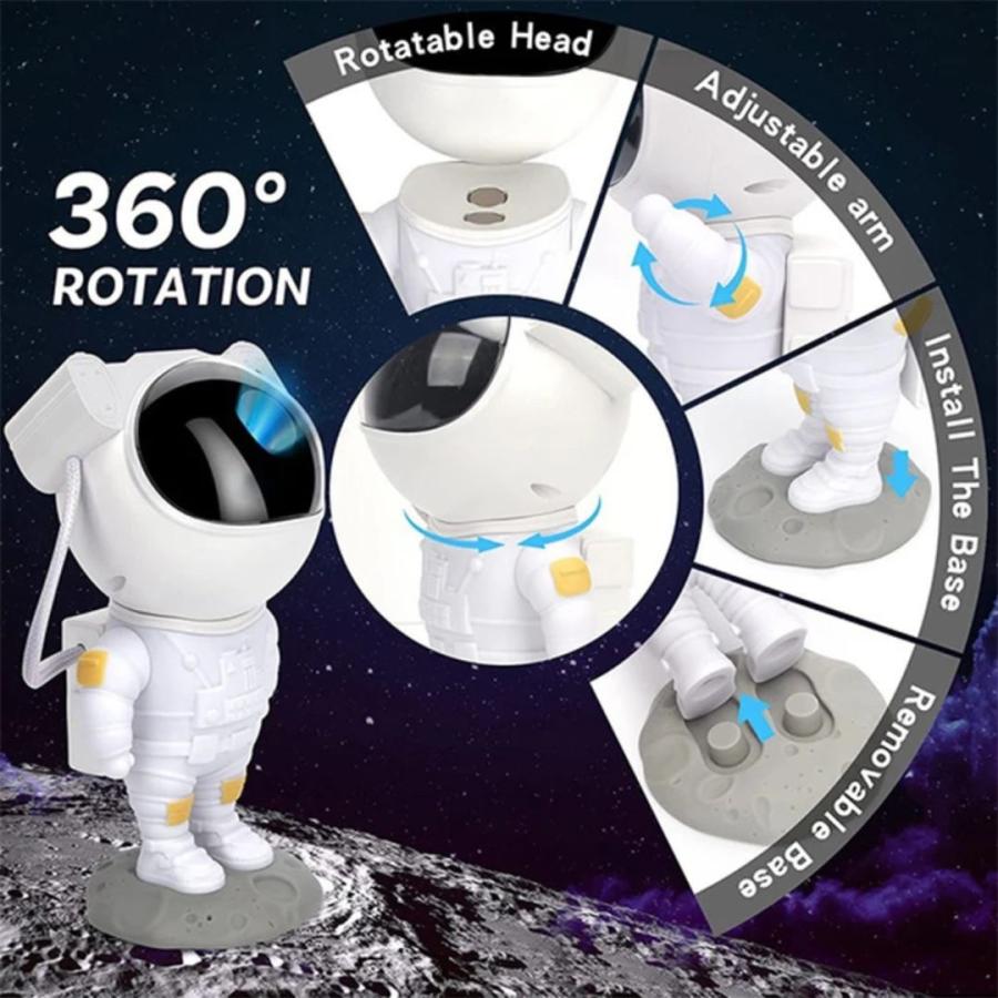 プロジェクター 宇宙飛行士 銀河 プラネタリウム LED USB式 リモコン付きの画像