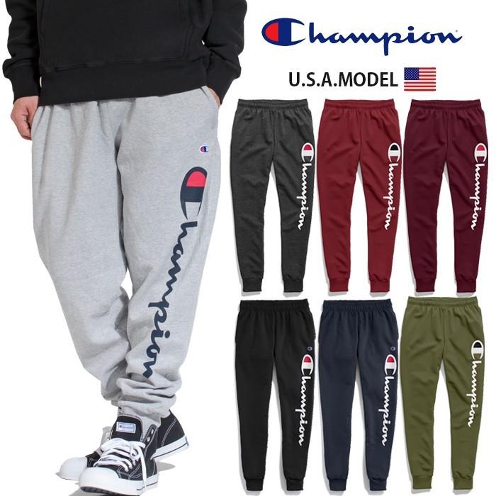 チャンピオン スウェットパンツ ジョガーパンツ メンズ Champion 無地 スウェット 大きいサイズ ロゴ 黒 ブラック グレー レッド オリーブ Gf22h Playerz 通販 Yahoo ショッピング
