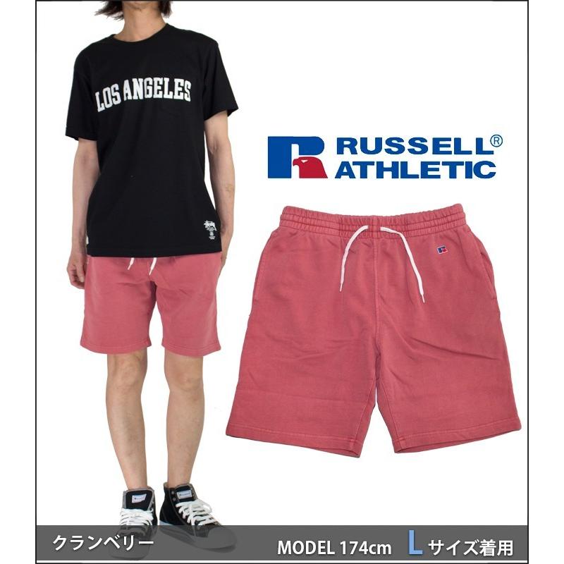 RUSSELL ATHLETIC 後染め スウェットハーフパンツ メンズ レディース ラッセル アスレティック 大きいサイズ 無地 アメカジ