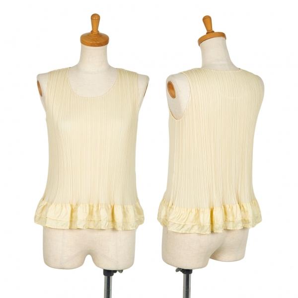 オンラインストア卸売 プリーツプリーズpleats Please 裾フリル切替タンクトップ クリーム3 レディース 当日出荷対応品 Www Superavila Com