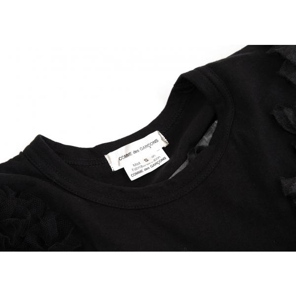 コムデギャルソンCOMME des GARCONS フリル切替Tシャツ 黒S 