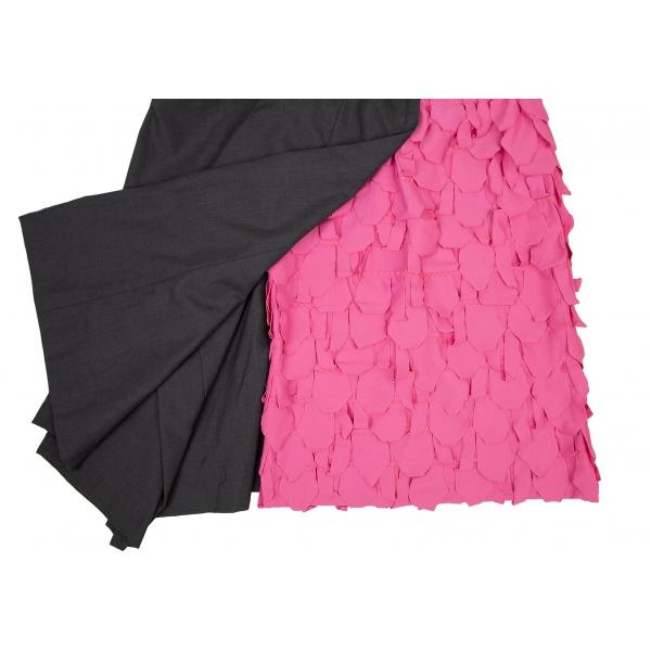 美品✨トリコ コムデギャルソン　デニム　フリル　吊りスカート　シアー　ドッキング 美品✨トリコ コムデギャルソンデニムフリル吊りスカートシアー