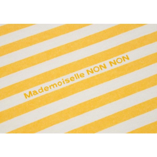 マドモアゼルノンノンMademoiselle NON NON ボーダーロゴプリントTシャツ 黄白40L 【レディース】｜playful-1shop｜05