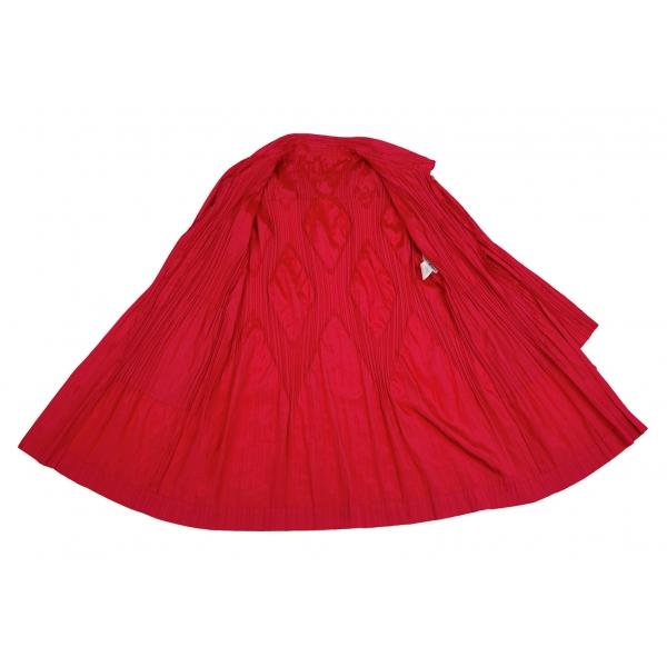 イッセイミヤケ 10AW ポリエステルボウカラーフレアコート イッセイミヤケ 10AW ポリエステルボウカラーフレアコート