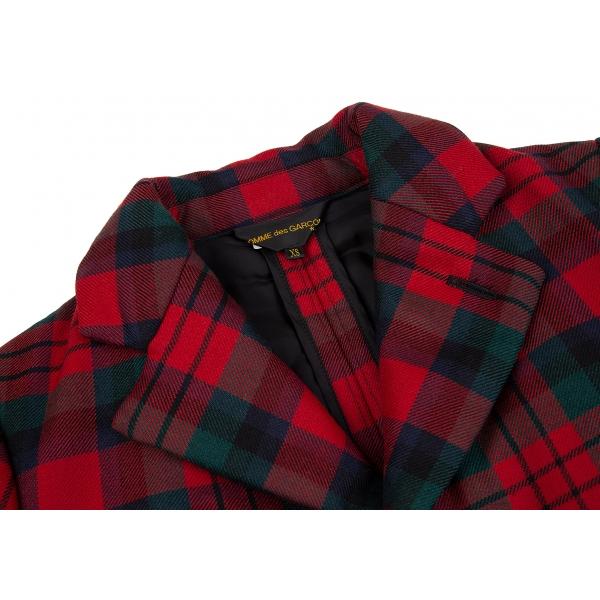 新品未着用レディースSサイズコムデギャルソンタータンチェック縮絨ジャケット 新品未着用レディースSサイズコムデギャルソンタータンチェック