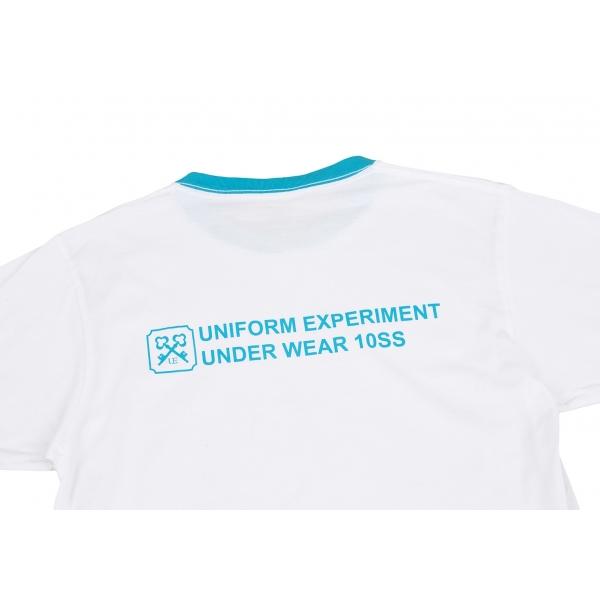 ユニフォームエクスペリメントuniform experiment WhiteLine バックロゴリンガーTシャツ 白水色2 【メンズ】｜playful-1shop｜02