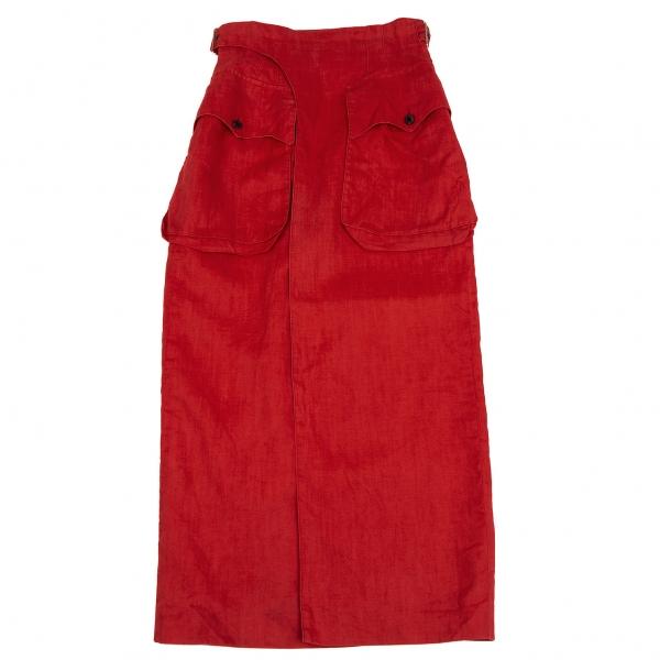 ジュニアゴルチエJUNIOR GAULTIER リネンフラップポケットラップスカート 赤40 【レディース】｜playful-1shop｜02