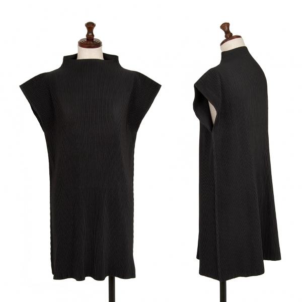 プリーツプリーズノースリーブチュニック 黒