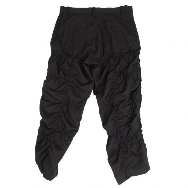 Black Comme Des Garçons ジップウールパンツ　S コム デ ギャルソン シャツ ボイルド ウール パンツ ブラック
