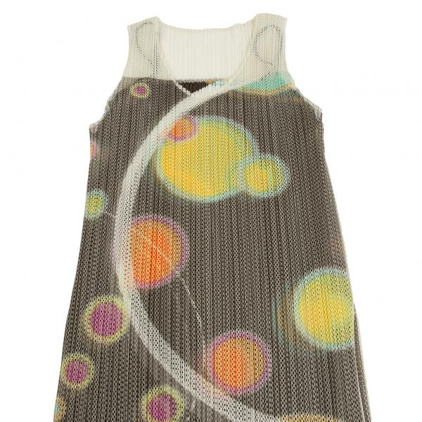 プリーツプリーズPLEATS PLEASEグラフィックプリントメッシュワンピース PLEATS PLEASE プリーツプリーズPLEATS メッシュレイヤード