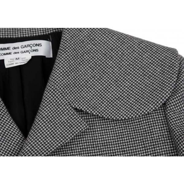 F ファッション コムコム千鳥柄丸襟ジャケット