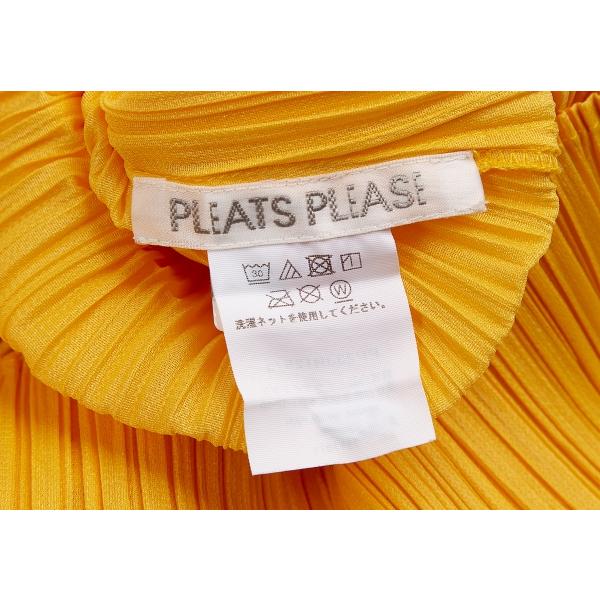プリーツプリーズPLEATS PLEASE プリーツ半袖ワンピース 黄色3 