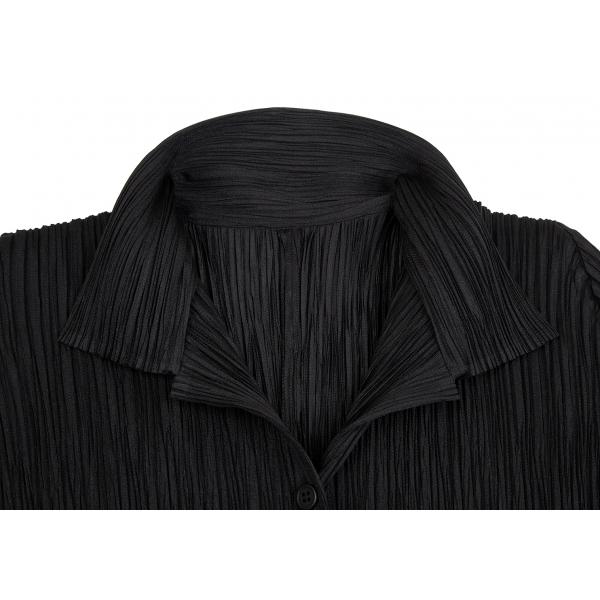 PLEATS PLEASE プリーツプリーズPLEATS プリーツ半袖シャツ 黒3 PLEATS PLEASE プリーツプリーズPLEATS プリーツ半袖シャツ 黒3