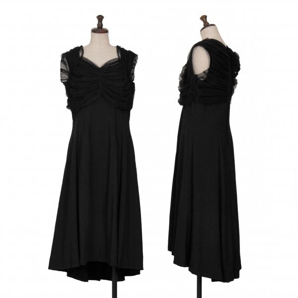 コムデギャルソンコムデギャルソン2024春夏　チュール付ノースリーブワンピース COMME des GARCONS コムデギャルソン チュール装飾ノースリーブ