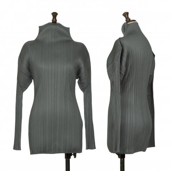 プリーツプリーズPLEATS PLEASE プリーツモックネック長袖カットソー 