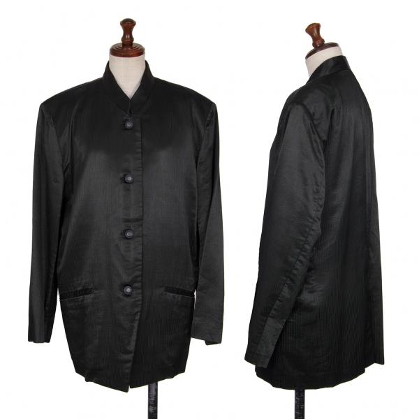 ISSEY MIYAKE イッセイミヤケISSEY ストライプシャイニーマオカラー 