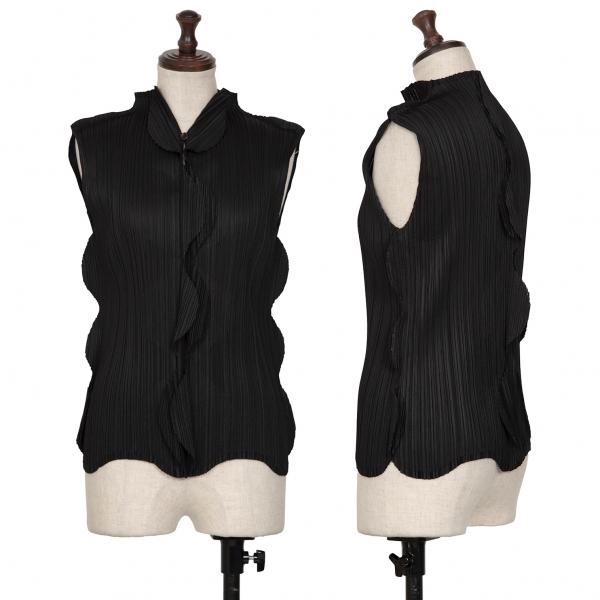 プリーツプリーズPLEATS PLEASE 半円カッティングノースリーブシャツ 