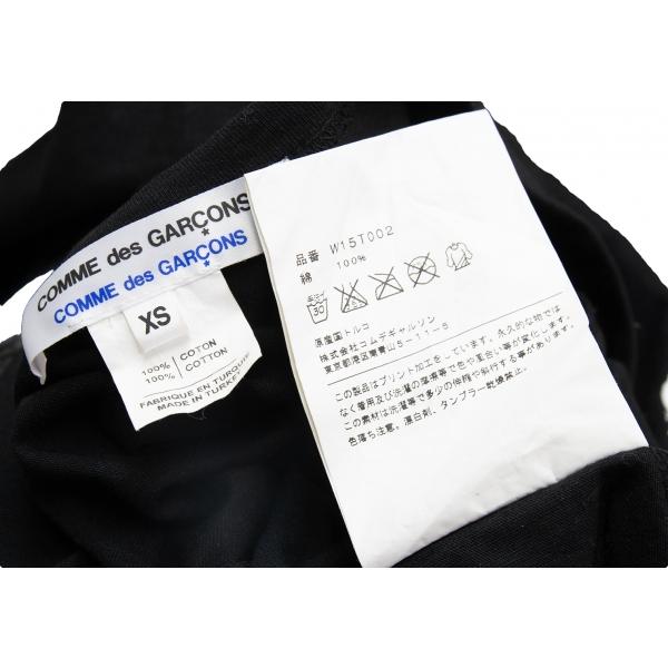 コムコム コムデギャルソンCOMME des GARCONS コットンフロントプリントTシャツ 黒白XS 【レディース】｜playful-1shop｜10