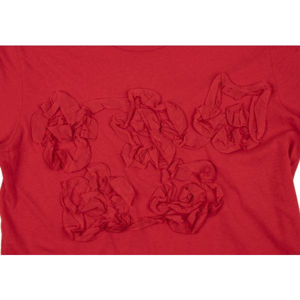 トリココムデギャルソンtricot COMME des GARCONS 製品洗いコットンフロント装飾Tシャツ 赤S位 【レディース】｜playful-1shop｜04