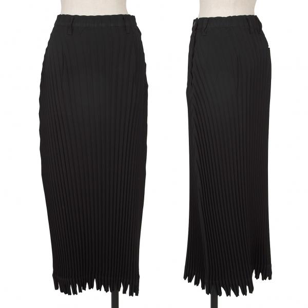 ISSEY MIYAKE（イッセイミヤケ） 裾カッティングプリーツスカート 黒M