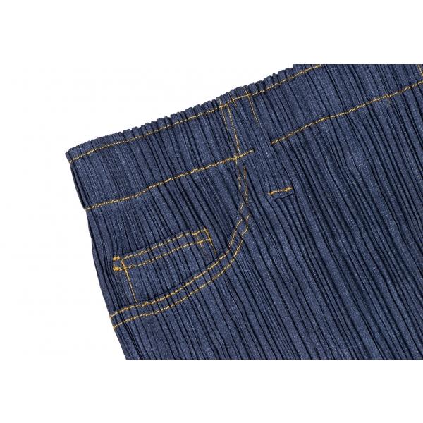 極美品★ PLEATS PLEASE プリーツプリーズニム デニム転写 スカート PLEATS PLEASE スカート プリント転写デニム調