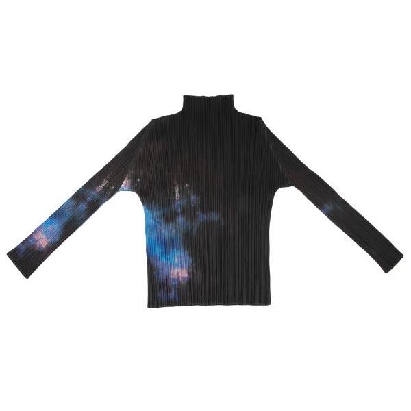 PLEATS PLEASE カットソー 宇宙柄 ハイネック 長袖