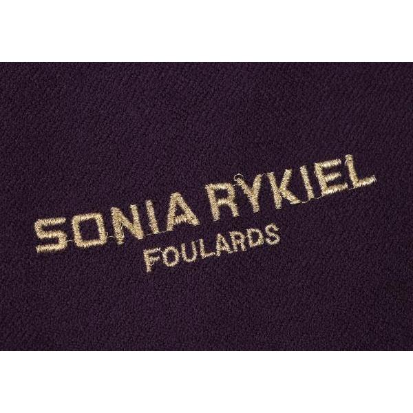 SONIA RYKIEL ソニアリキエルSONIA 刺繍ロゴフリンジ大判 SONIA RYKIEL ソニアリキエルSONIA 刺繍ロゴフリンジ大判
