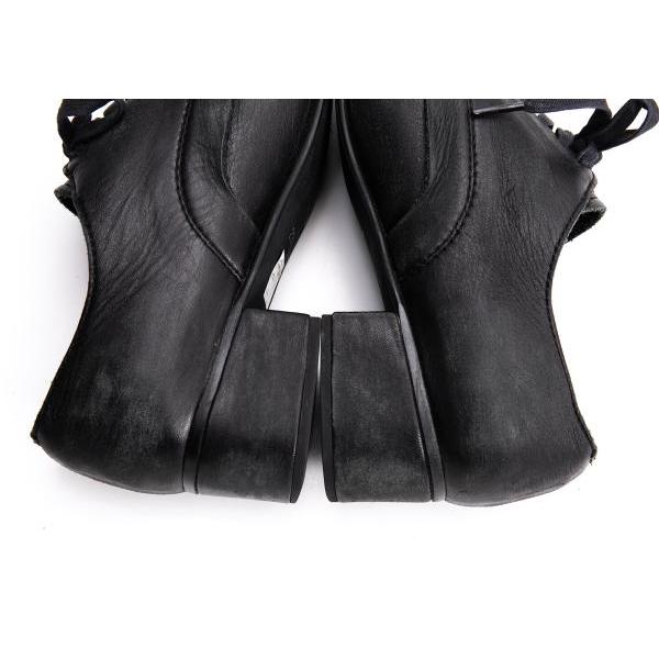 【新品未使用】 コムデギャルソン レザーシューズ レースアップシューズ 黒 23 コムデギャルソンCOMME des GARCONS ストラップレザーシューズ 黒23 (K