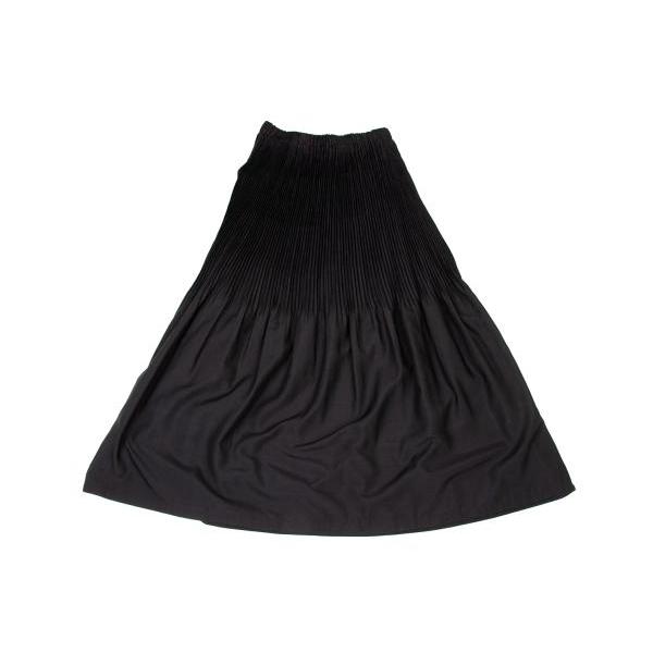 ISSEY MIYAKE イッセイミヤケISSEY 消しプリーツフレアスカート 黒M位 