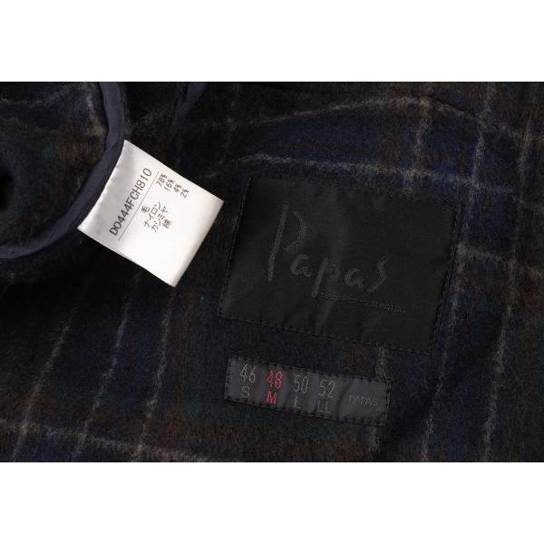 PAPAS パパスPapas ウール混ワンポイントロゴ刺繍ショート