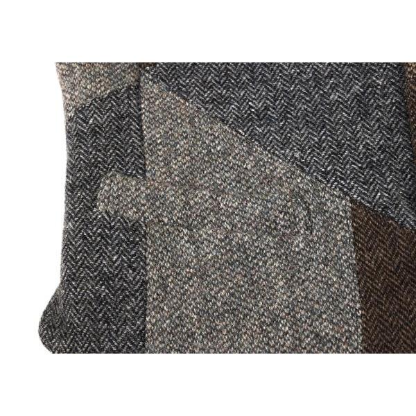 PAPAS パパスPapas クレイジーツイード切替ベスト マルチ黒S