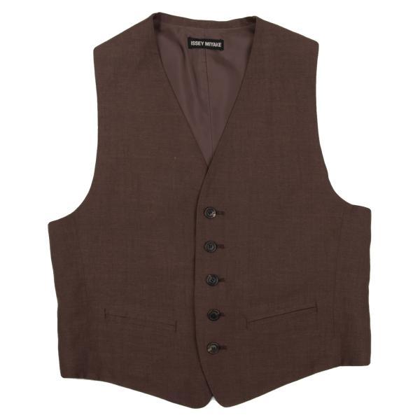 イッセイミヤケ　ヴィンテージ　筆タグ　ベスト　ジレ　アーカイブ　シルクリネン ISSEY MIYAKE（イッセイミヤケ） メンISSEY MIYAKE MEN リネンシルク