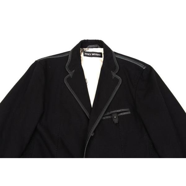 97AW ISSEY MIYAKE イッセイミヤケ レザーパイピング ジャケット ISSEY MIYAKE イッセイミヤケ メンISSEY MEN レザーパイピング
