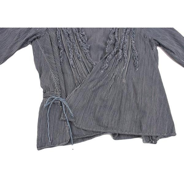 45rpm ストライプ フリル 半袖トップス Amazon | [QOMJSDLP] レディース半袖シャツブルーストライプ