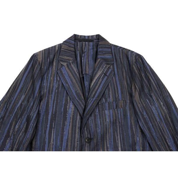 イッセイミヤケ メンISSEY MIYAKE MEN コットンポリ滲みストライプ 