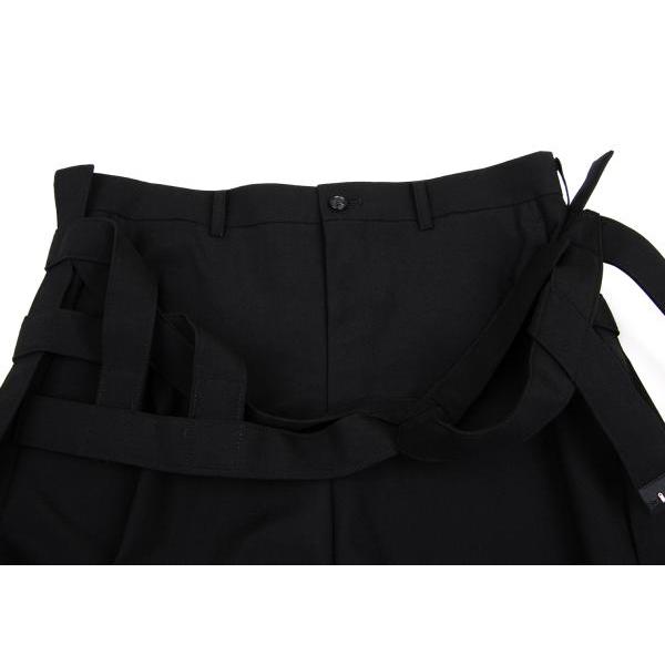 コムデギャルソン/ウールハーネス付きワイドショートパンツ/黒/Sサイズ COMME des GARCONS コムデギャルソンCOMME ウールハーネス付き