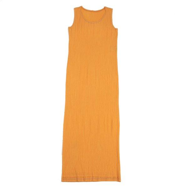 PLEATSPLEASE　ノースリーブワンピース　裾切り込みデザイン PLEATSPLEASE ノースリーブワンピース 裾切り込みデザイン ISSEY