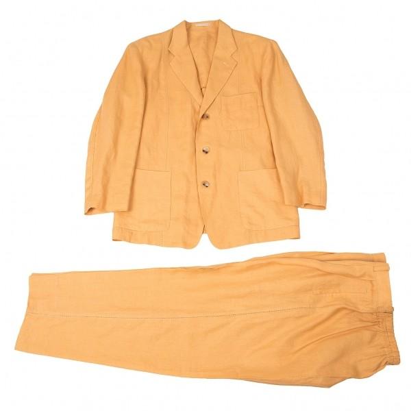 Men メンズ K 685 プレイフル Miyake メンズ Miyake メンissey オレンジm Men パンチング リネンセットアップスーツ ショッピング店 L位 イッセイミヤケ