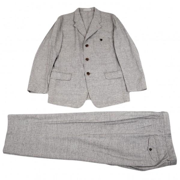 メンissey 杢グレーxl メンズ コットンサマーセットアップスーツ Miyake Miyake Men イッセイミヤケ メンズ
