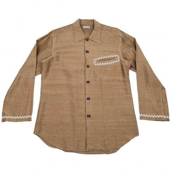 激安アウトレット コムデギャルソンオムcomme メンズ ゴールドs 紬シルク製品染め長袖シャツ Homme Garcons Des コムデギャルソンオムcomme 紬シ Homme Garcons Des シャツ カジュアルシャツ Dagl Tg