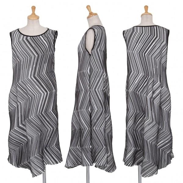 イッセイミヤケissey Miyake ペンシルランダムストライプワンピース 白黒2 レディース Www Unipymes Com