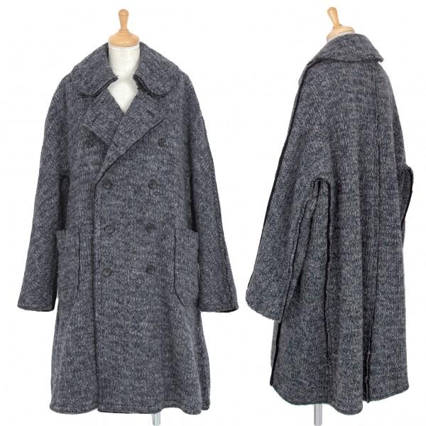 コムデギャルソンcomme Des Garcons ビッグシルエットニットピーコート Gaultier 紺グレーm レディース K コート