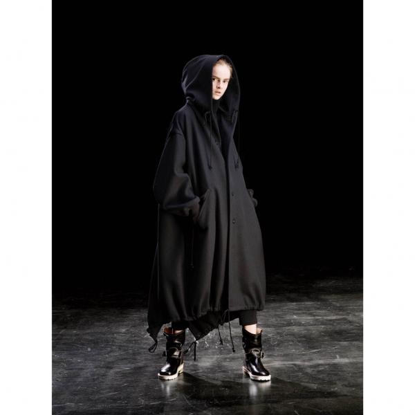 ワイズy S レディース Miyake Limi 起毛ウールモッズコート レディースファッション 黒1