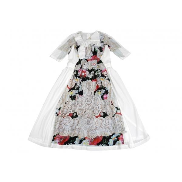 コムコム コムデギャルソンcomme Des Garcons ポリ襟フリルデザインフローラルプリントワンピース 白他s レディース K 402 プレイフル Yahoo ショッピング店 通販 Yahoo ショッピング