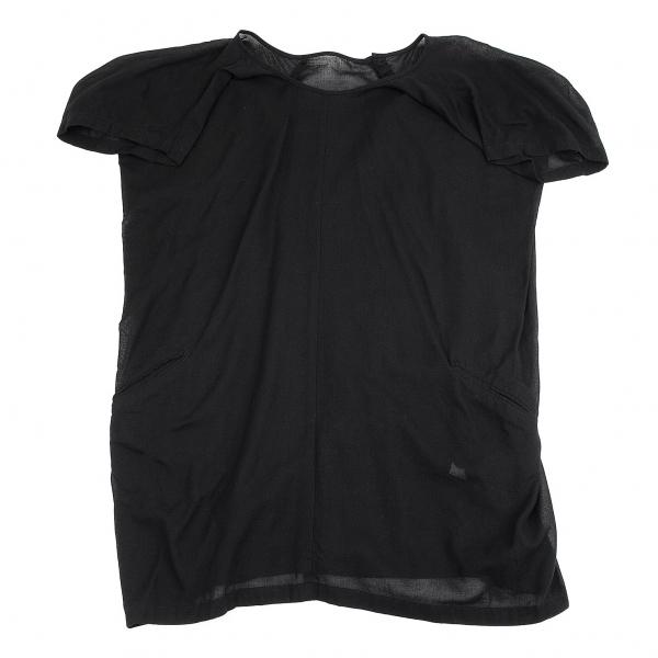 魅了 レギュレーション ヨウジヤマモトregulation Yohji Yamamoto コットンシースルー変形半袖ワンピース 黒1 レディース 最安値に挑戦 Cataractresearch Org