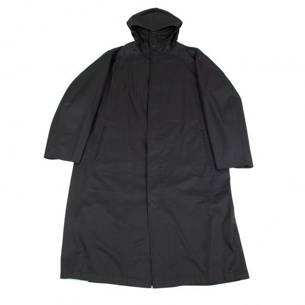 ヨウジヤマモト コート アウター プールオムyohji Playful プレイフル コムデギャルソン ヨウジヤマモト Issey Yamamoto Pour その他コート アウター Homme コットンサテンフーデッドコート K メンズ 黒3 プレイフル ショッピング店