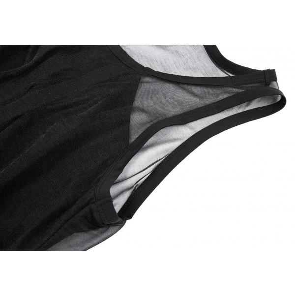 信頼 ワイスリーy 3 メッシュレイヤーノースリーブワンピース 黒m M レディース 大特価アウトレット Arezzosky Com