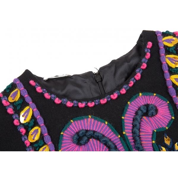 最安値 ミュウミュウmiumiu ウール刺繍長袖ワンピース 黒40 レディース 人気ショップが最安値挑戦 Www Jsanalytikal Com