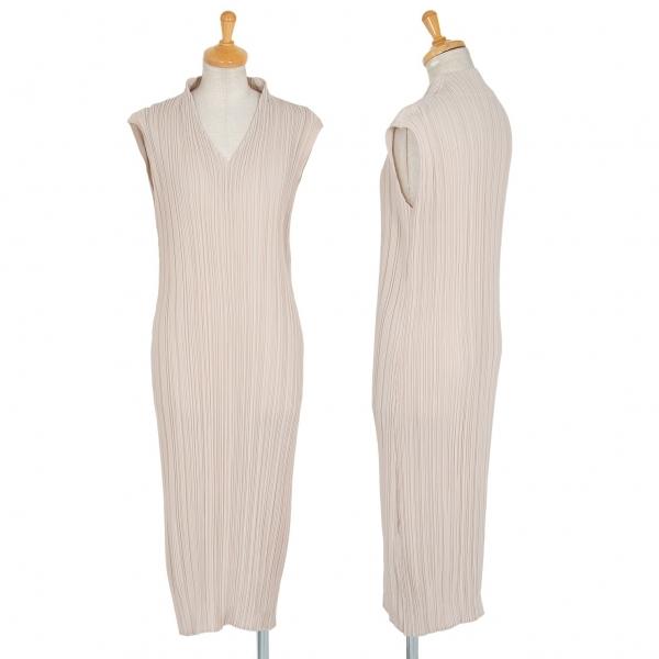 人気ブランドを イッセイミヤケissey Miyake Vネックノースリーブロングワンピース ベージュm位 レディース アウトレット送料無料 Dprd Belitungtimurkab Go Id