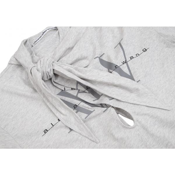アレキサンダーワンALEXANDER WANG ロゴプリントノットデザインTシャツ ライトグレーXS 【レディース】｜playful-1shop｜05